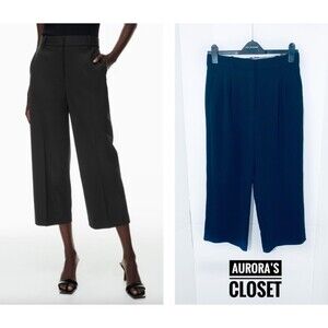 Wilfred S Black Cropped Dress Pants Capri Effortless High Rise Wide Leg $148